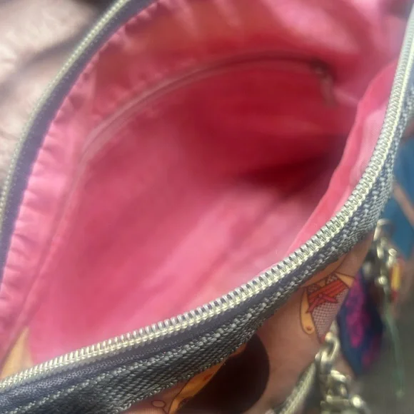 Harajuku Lovers Crossbody Bag Pink Cartoon Print Multi Pocket Y2K Kawaii - Picture 9 of 9